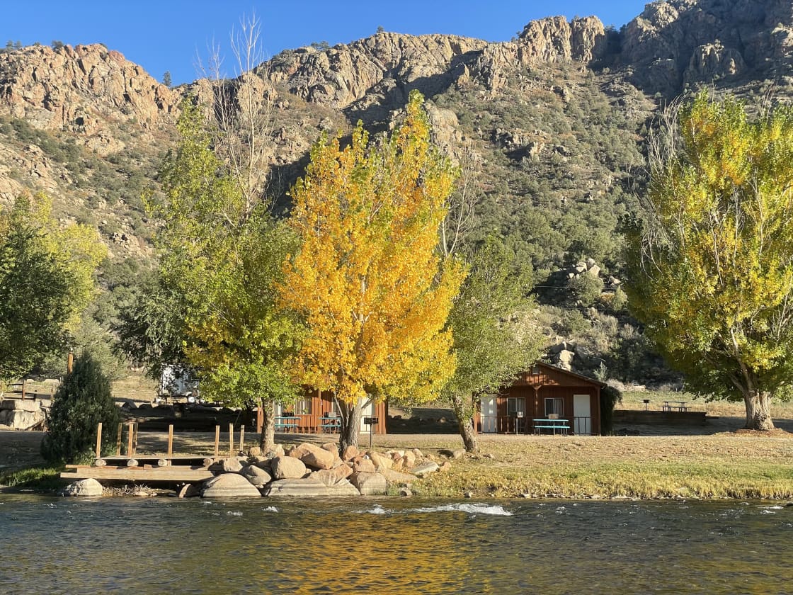 Camping Cabins 1 and 2 in the Fall