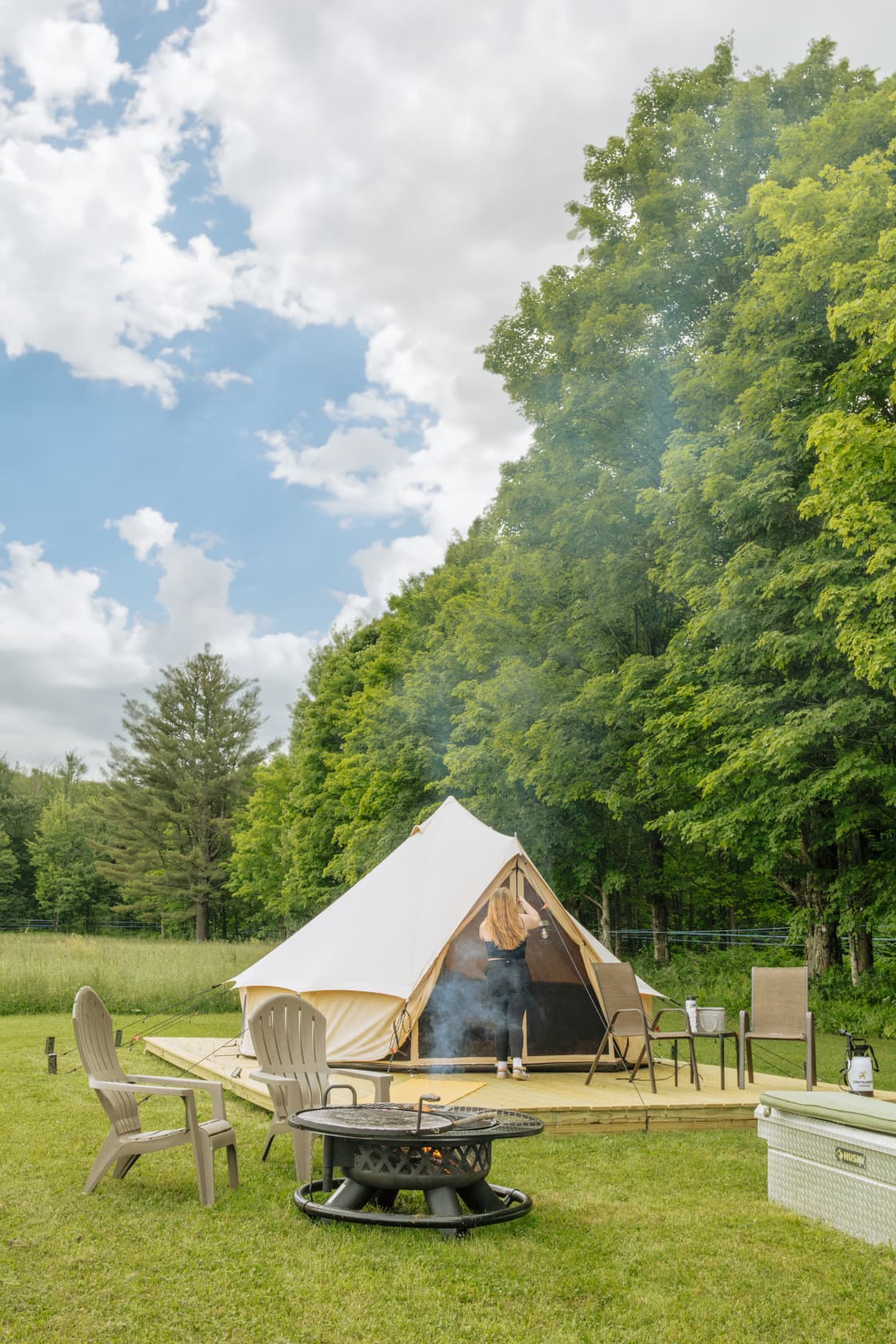 The Regatta 360 bell tent. Aka the best bell tent in Vermont! 