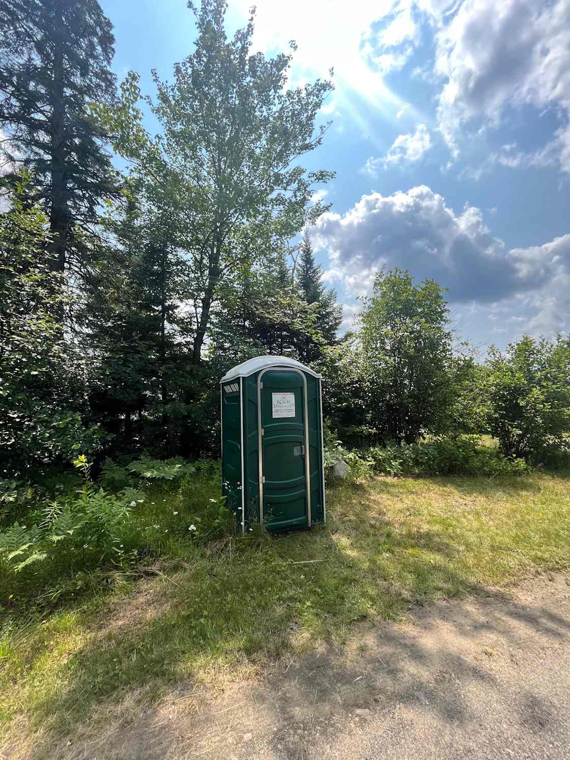 Portable toilet available for campers. Serviced and cleaned weekly.