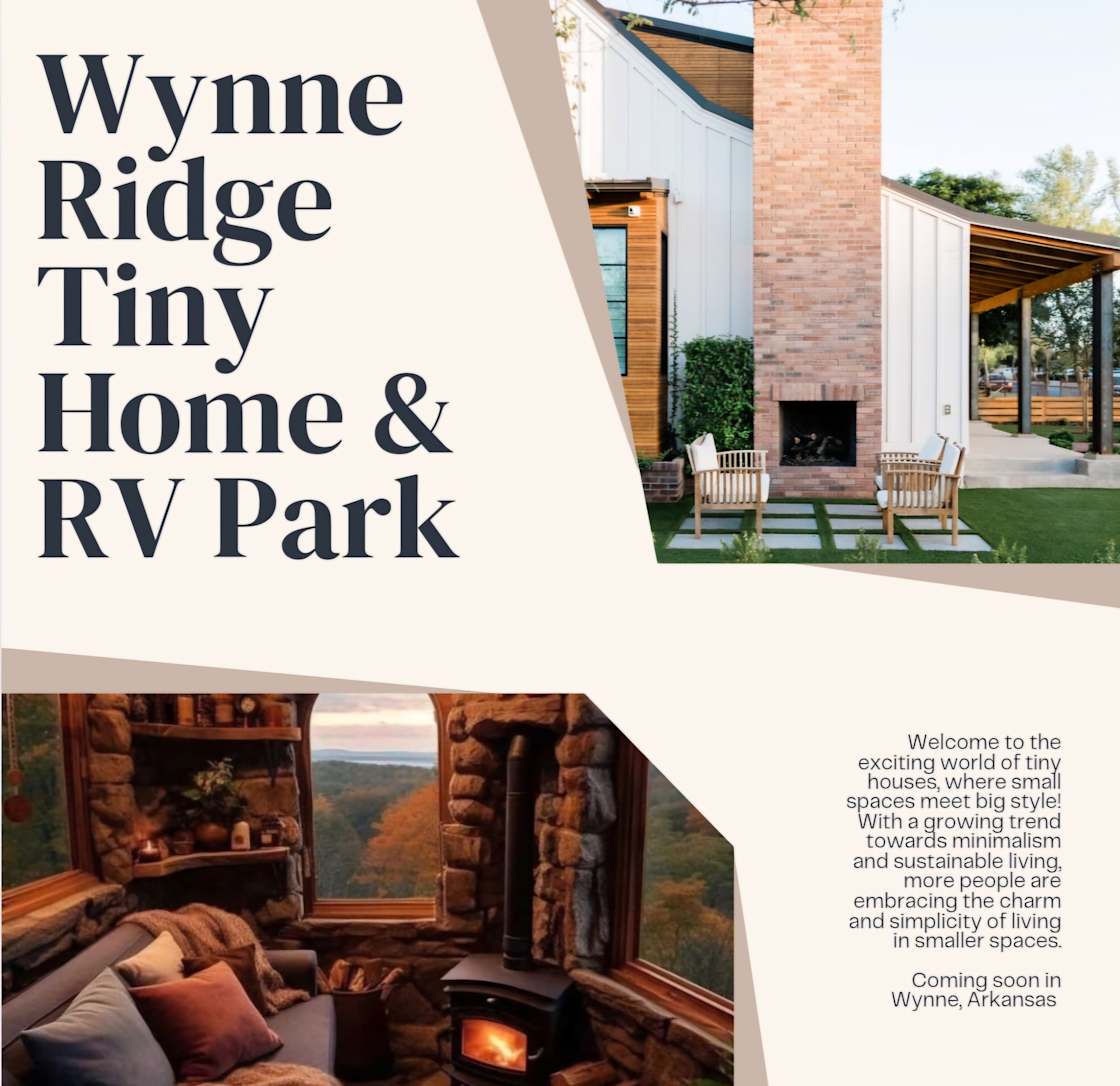 Welcome to Wynne Ridge Tiny Home & RV Park. We are currently under development. Expected date of opening 2025. 