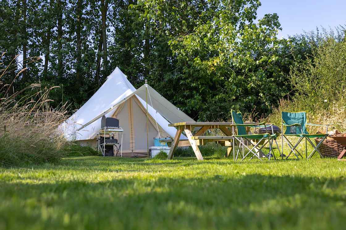 The well-equipped Wild Flower Orchard Bell Tent.