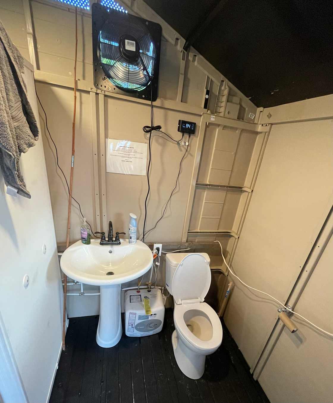 Full size sink and toilet. 