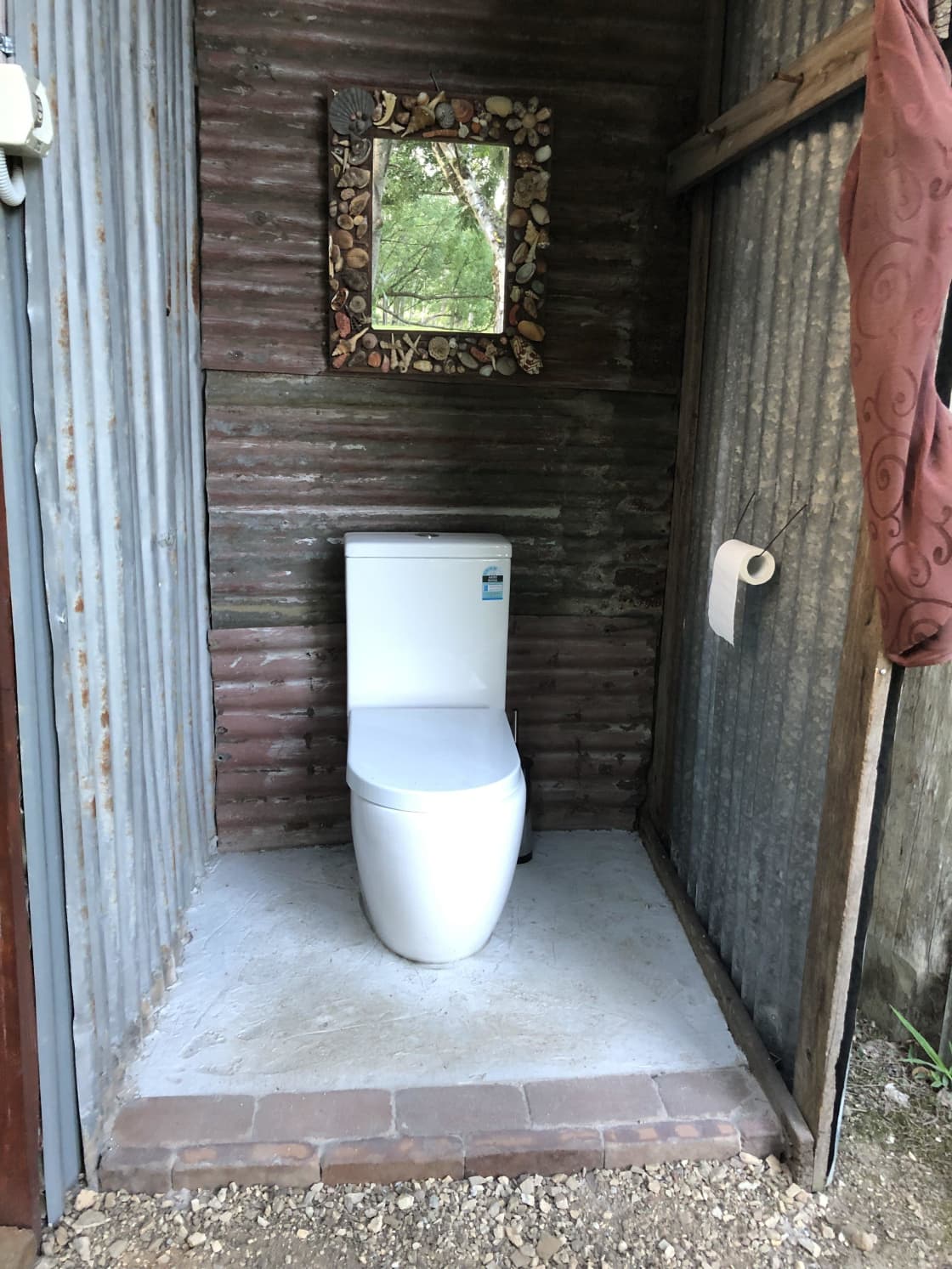 Flushing toilet for guests