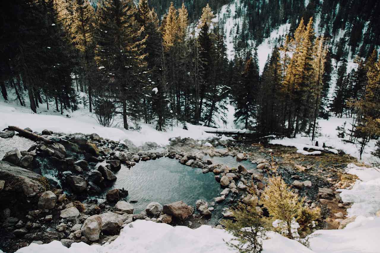 Camping near hot springs