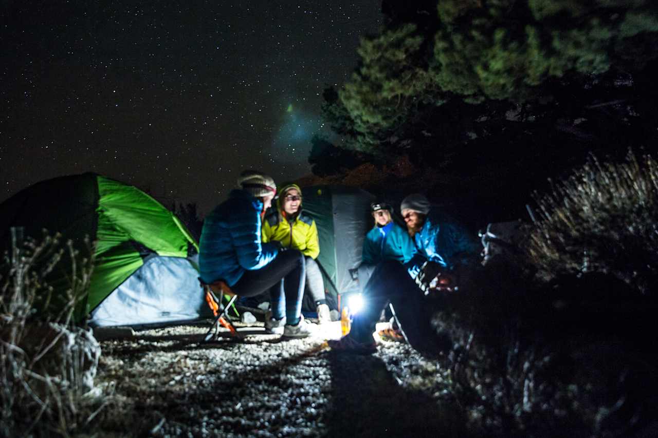 This campsite is a virtual wind tunnel! Make sure to anchor that tent well. The views at night are amazing though! 