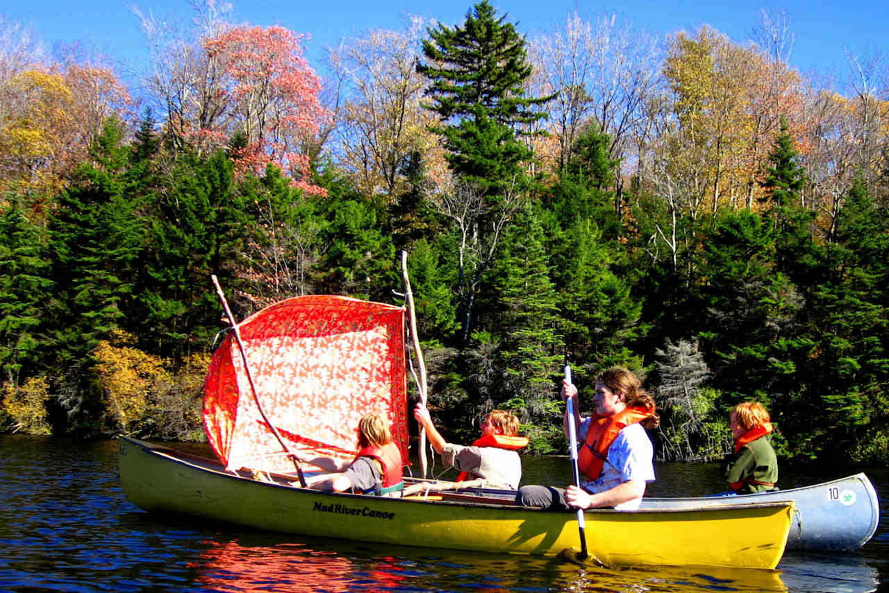 "Sailing" in Adam's Reservoir in Woodford State Park