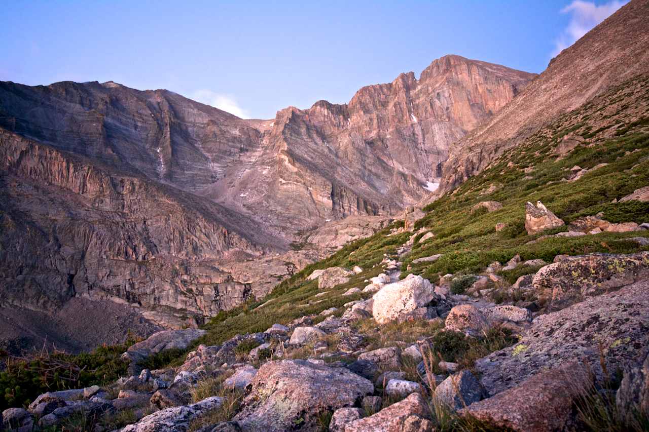 This isn't exactly the view from the campsite, but Mt. Meeker and Longs Peak are spectacular.  The trailhead is just down the road