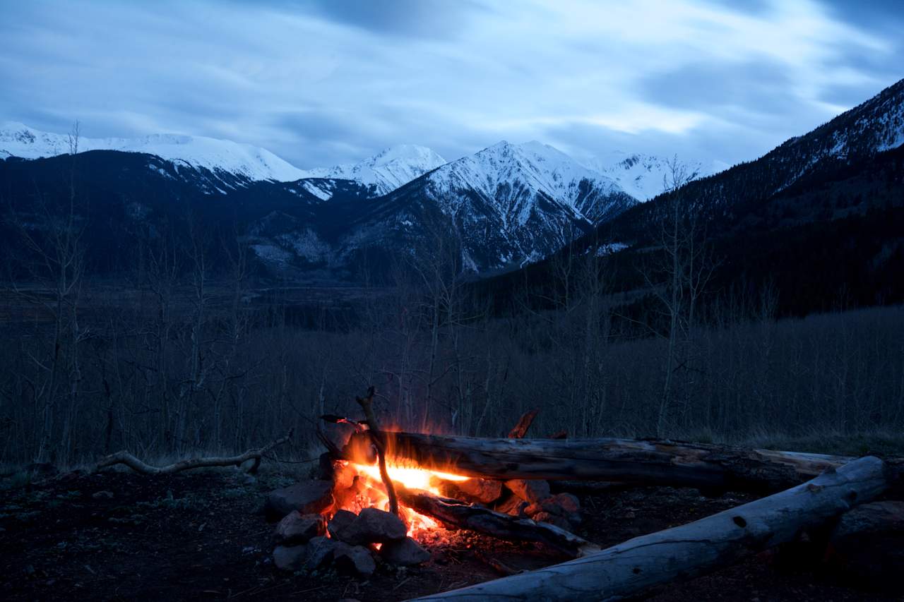 The view from a campsite just up the road closer to the Elbert TH.