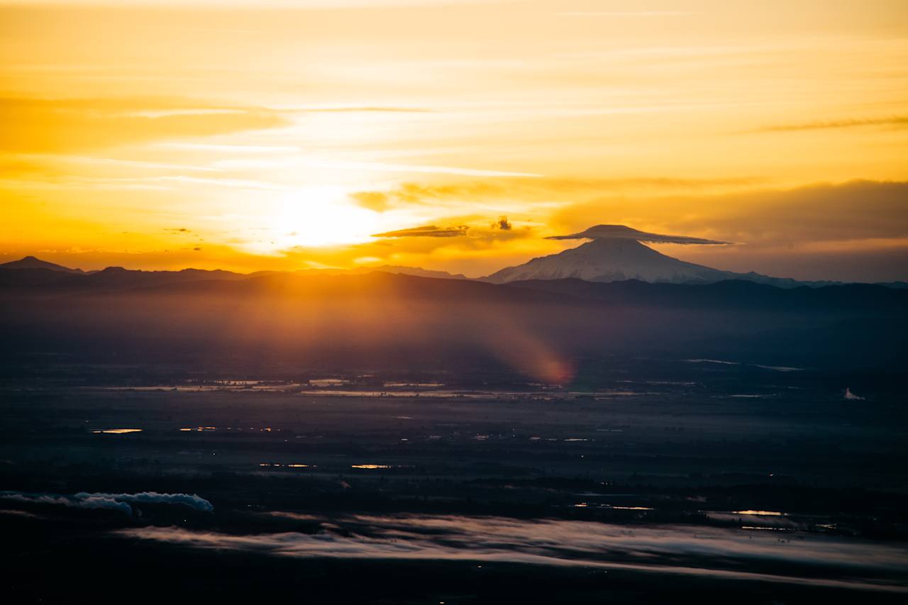 One of my favorite spots in Oregon to watch the sunrise from the tallest mountain on the Oregon Coast Range. On a clear day you can see the ocean from the peak. 