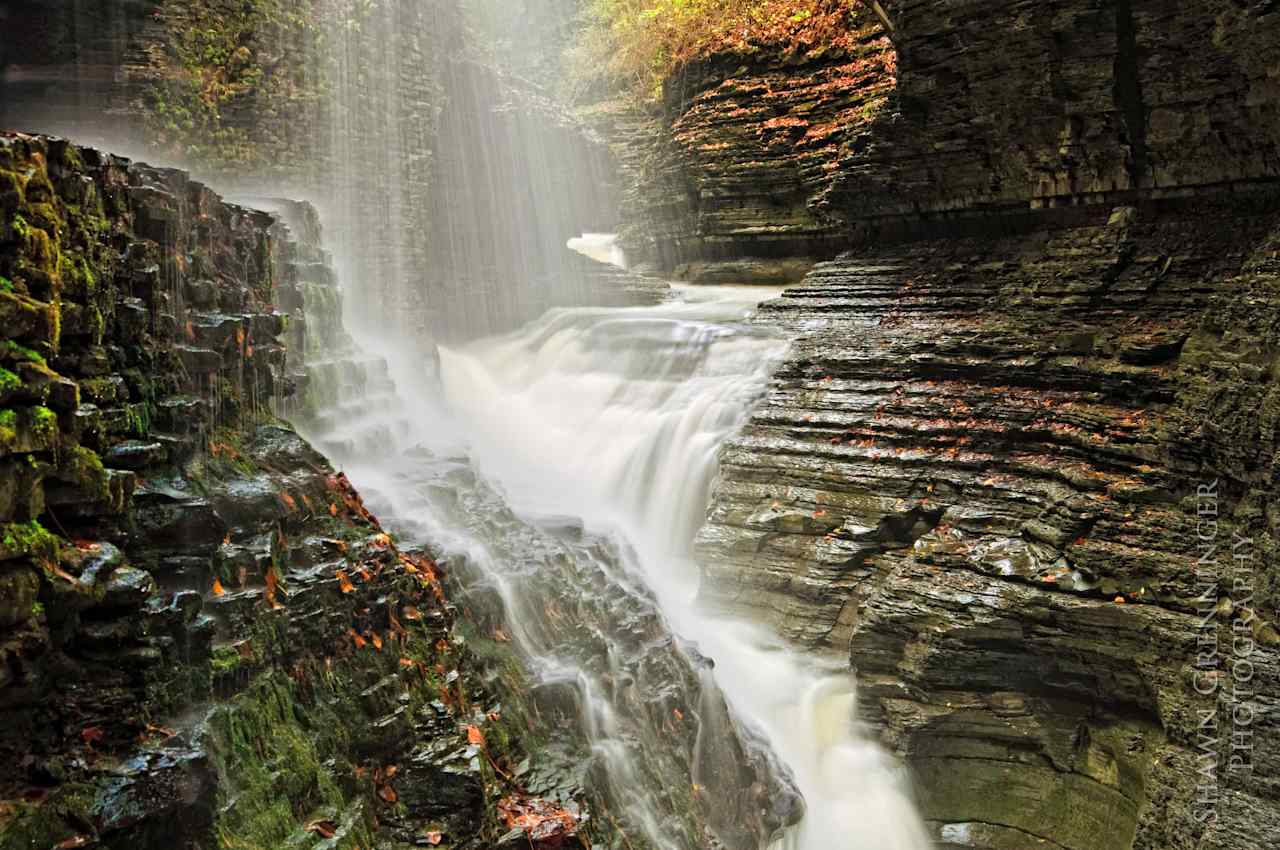 Rainbow Falls, the most recognizable waterfall in the park with a different take on composition.