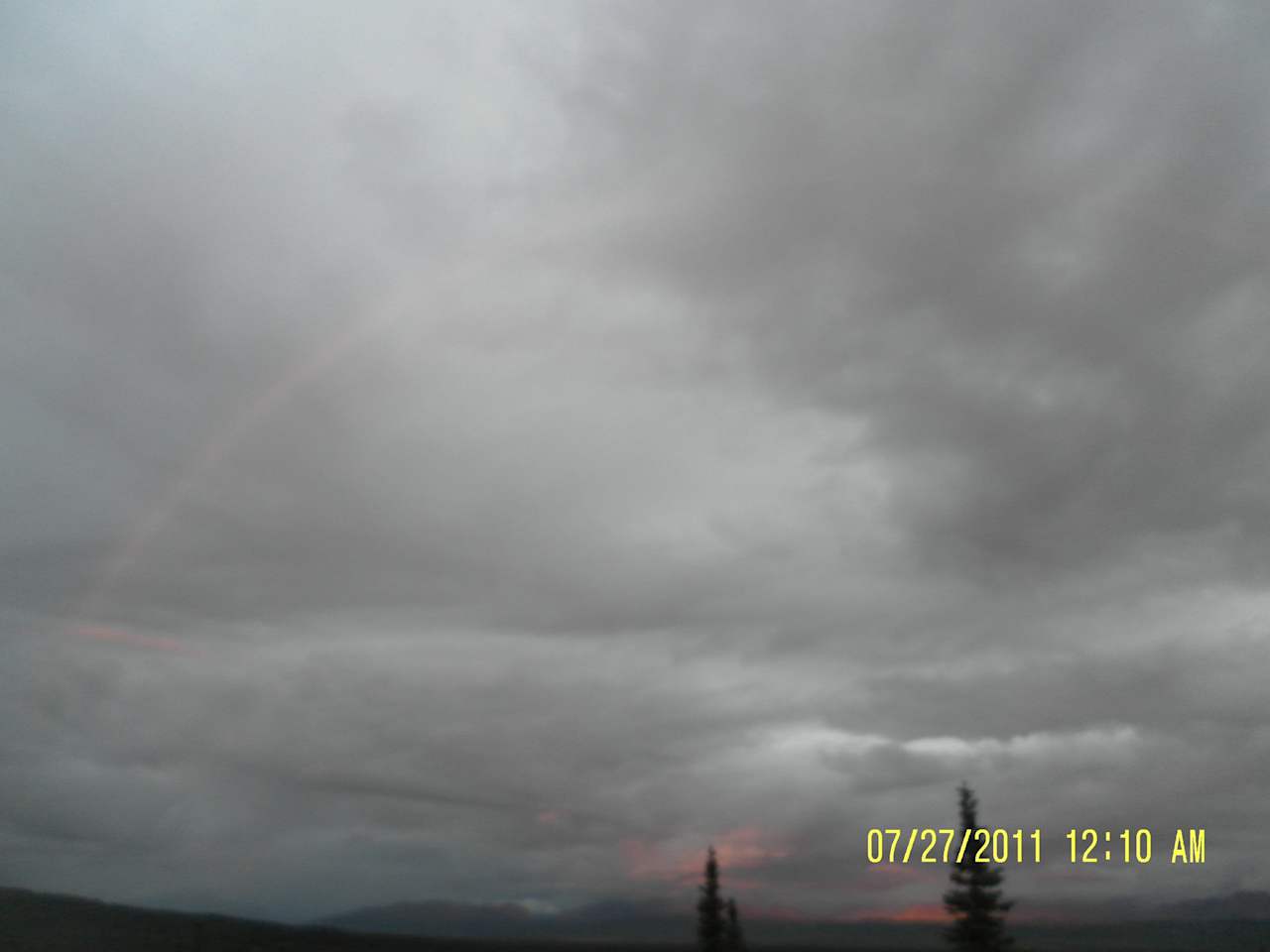 That timestamp, my friends, is not a mistake! Sunset in July was at 12:10am.  Plus the 180 degree rainbow, absolutely incredible