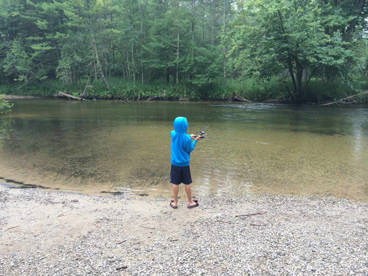 Fishing at the boat landing.