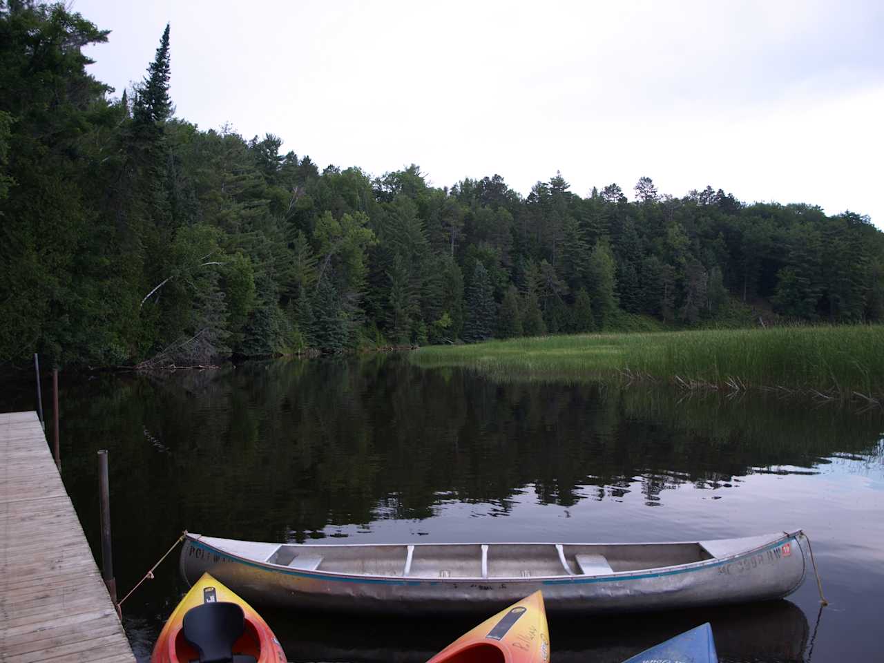 Better to keep the canoe on the river - its about 250 steps up the bank and a 1/4 mile hike to the campgrounds.