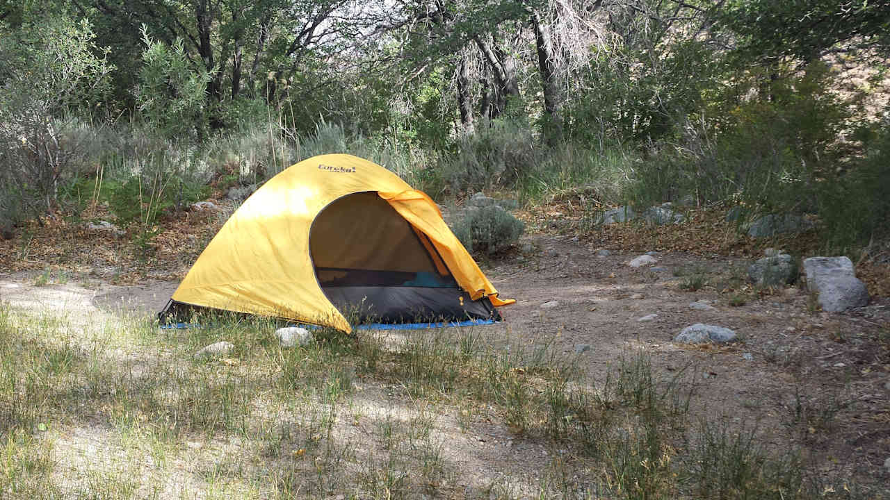 Site 40, which is right by the entrance and near restrooms, but still very quiet. The best part about this site is it's right on the river that runs through the campground, with a private path to the water!