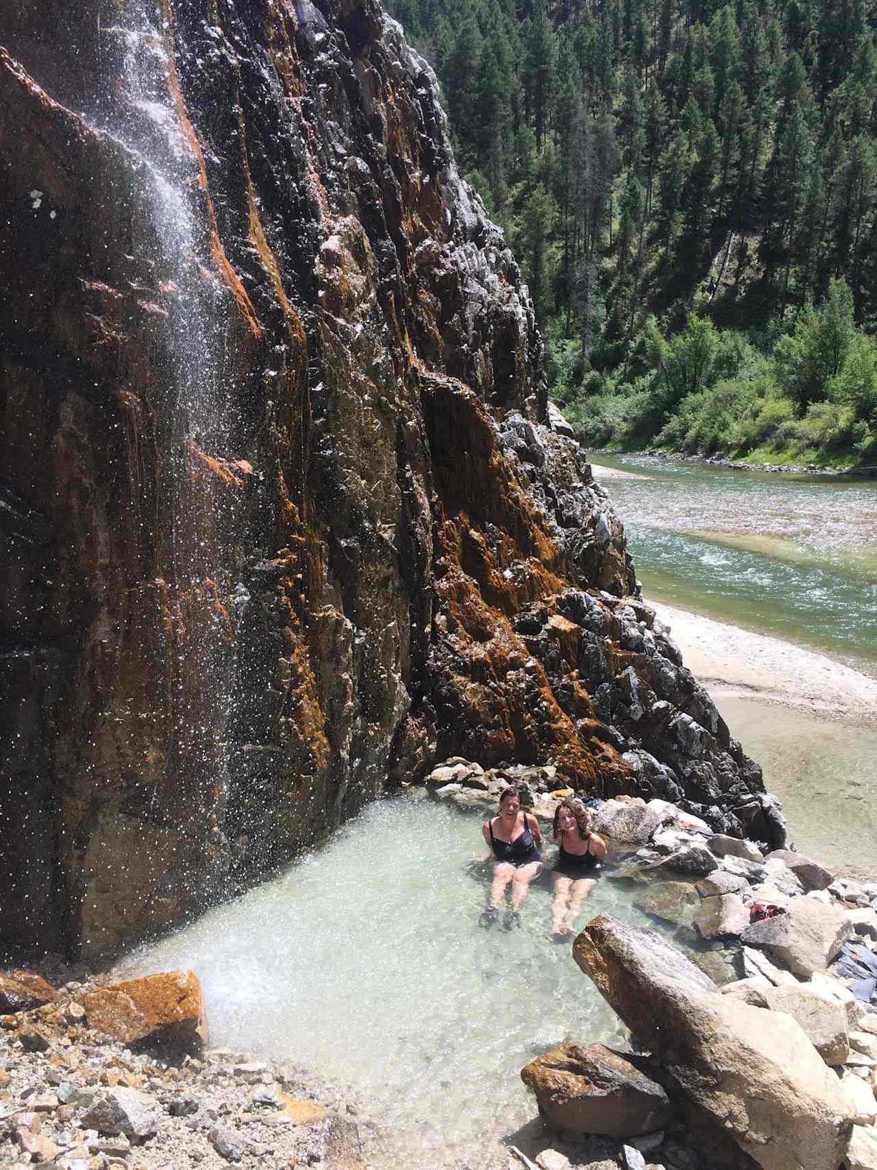 Magical pools of warmth are found just a short hike down the trail from the parking area.  One of my favorite hot springs in Idaho.  Rafters and kayakers often stop on their way down the river to warm up.
