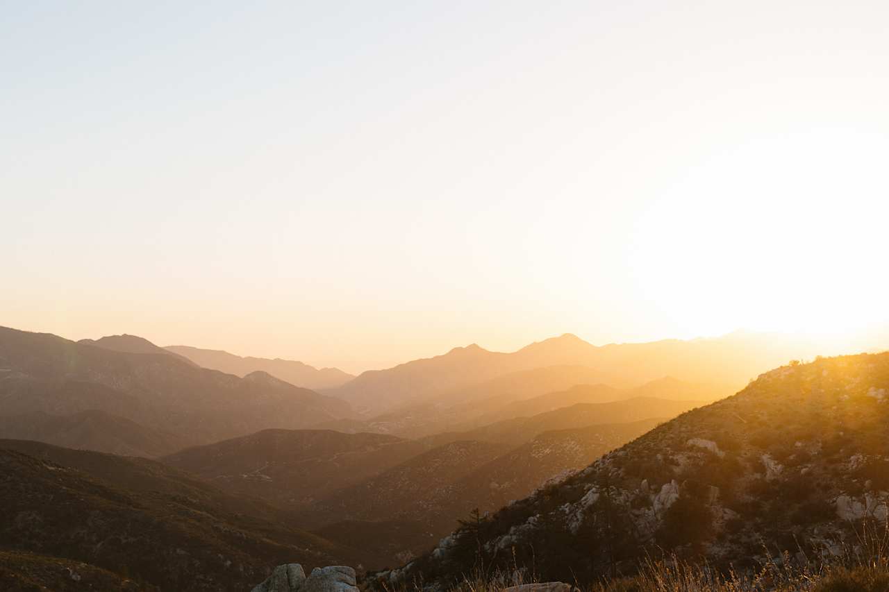 The view of the sunset across the road from our site. 