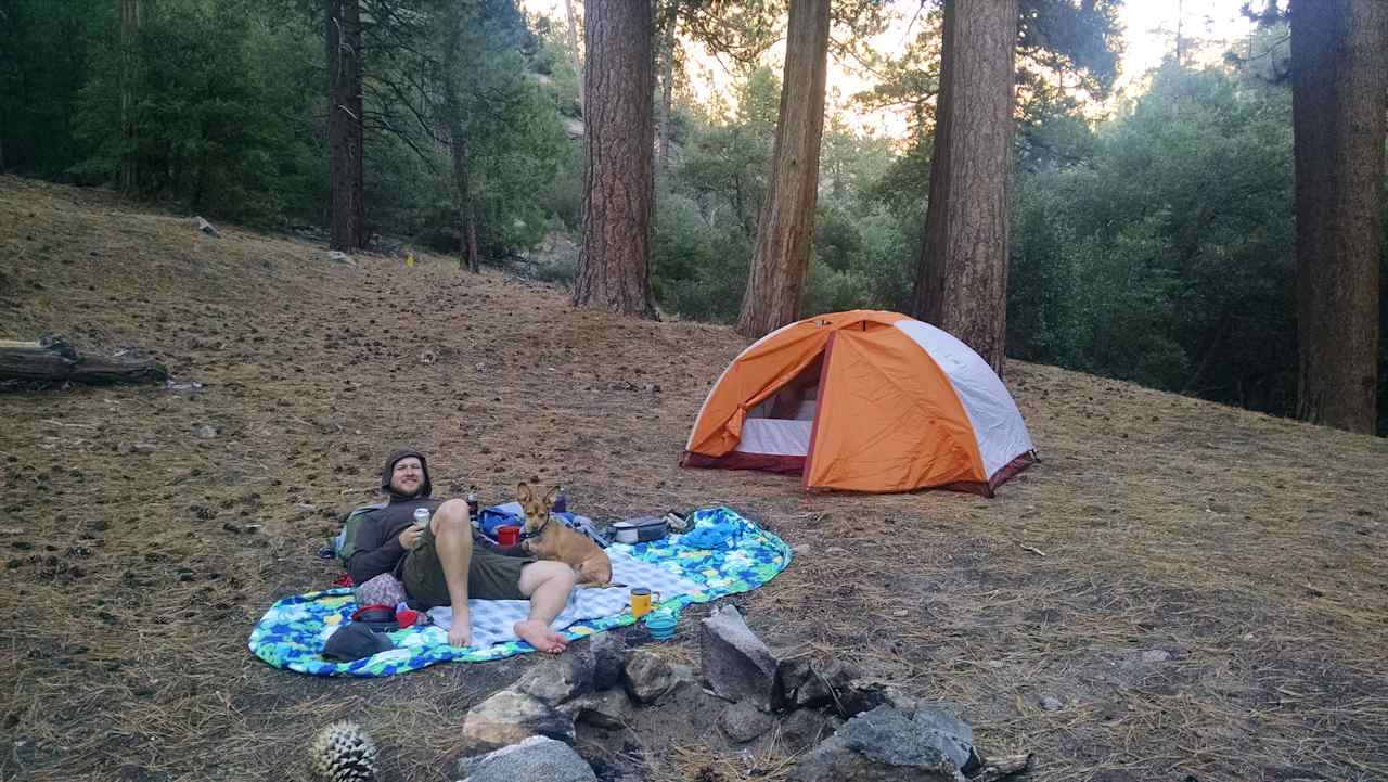 The actual trail camp was full, so we doubled back and stayed at this site that was right on the trail by the creek crossing.