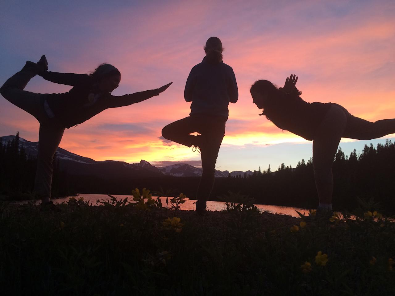 Beaver Reservoir Yoga. 