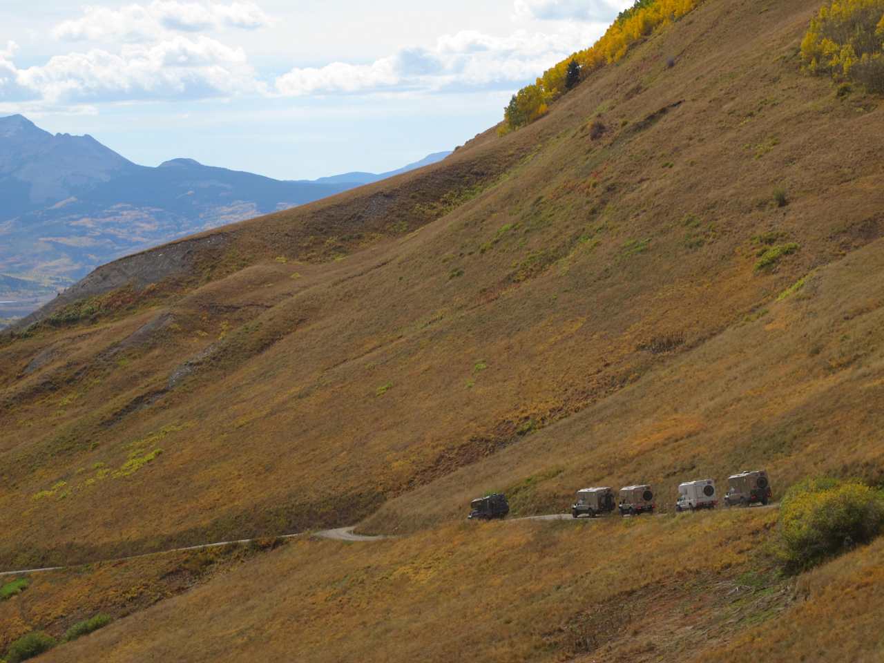 EarthRoamers descending Last Dollar Road towards Telluride, CO