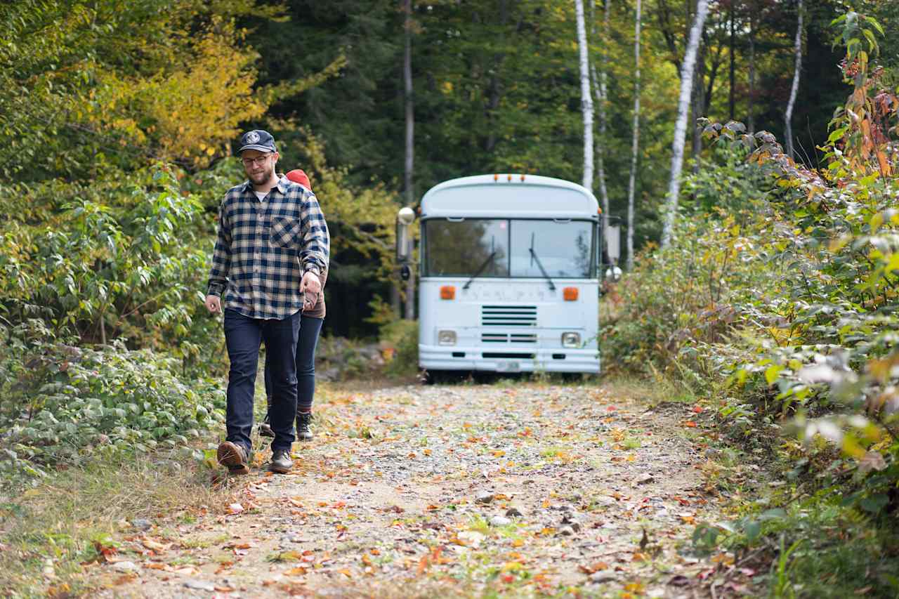 Walking around the trails on the property, you find really cool stuff like this gorgeous school bus.