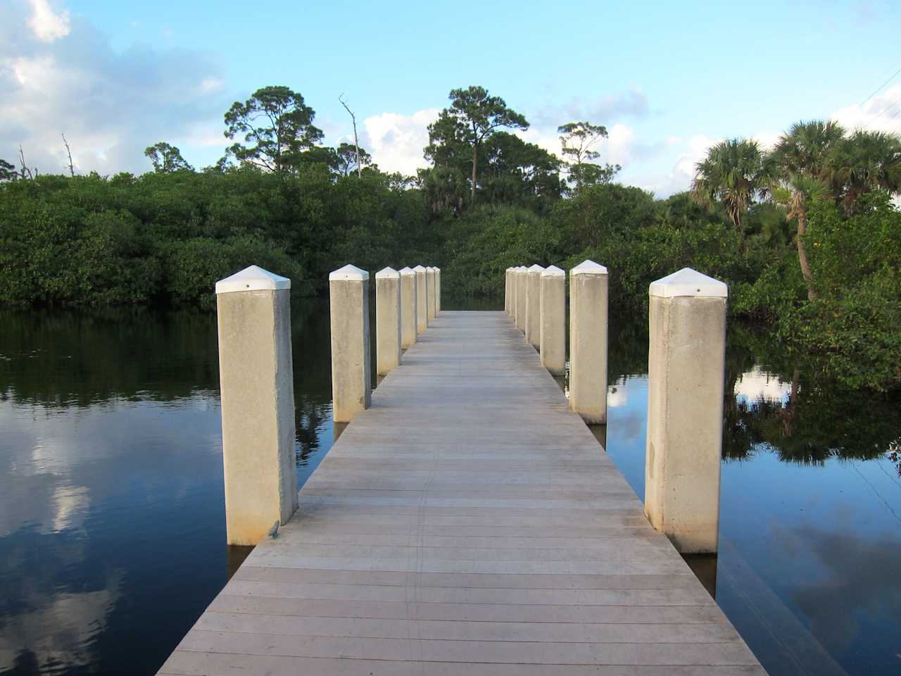 Nearby water access for a calm dock view of a stunning sunset.. here we spotted otters a few minutes walk from the campsite. 