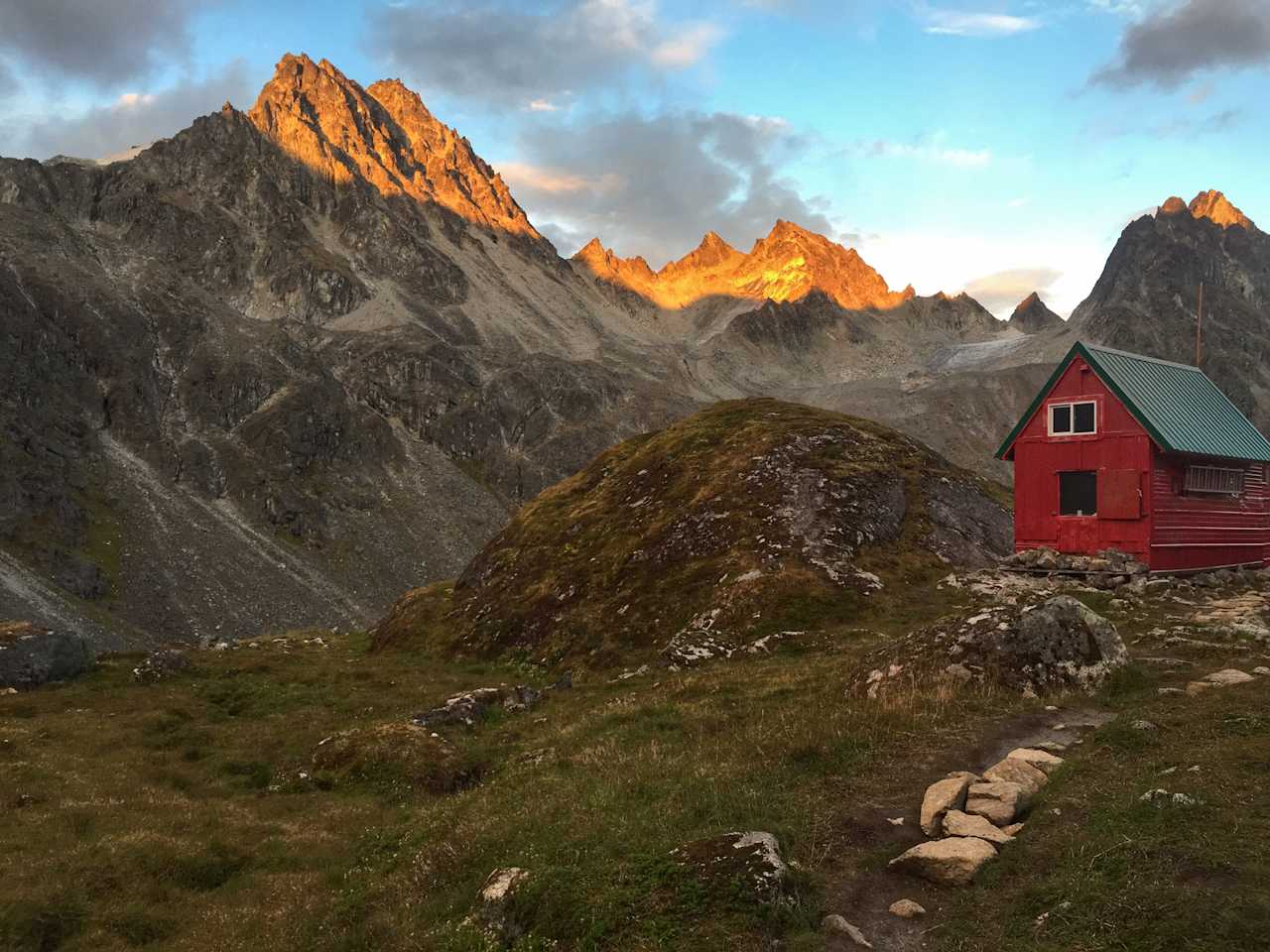 At the end of the trail and up the left mountain side is Gold Mint Hut.  A perfect getaway!