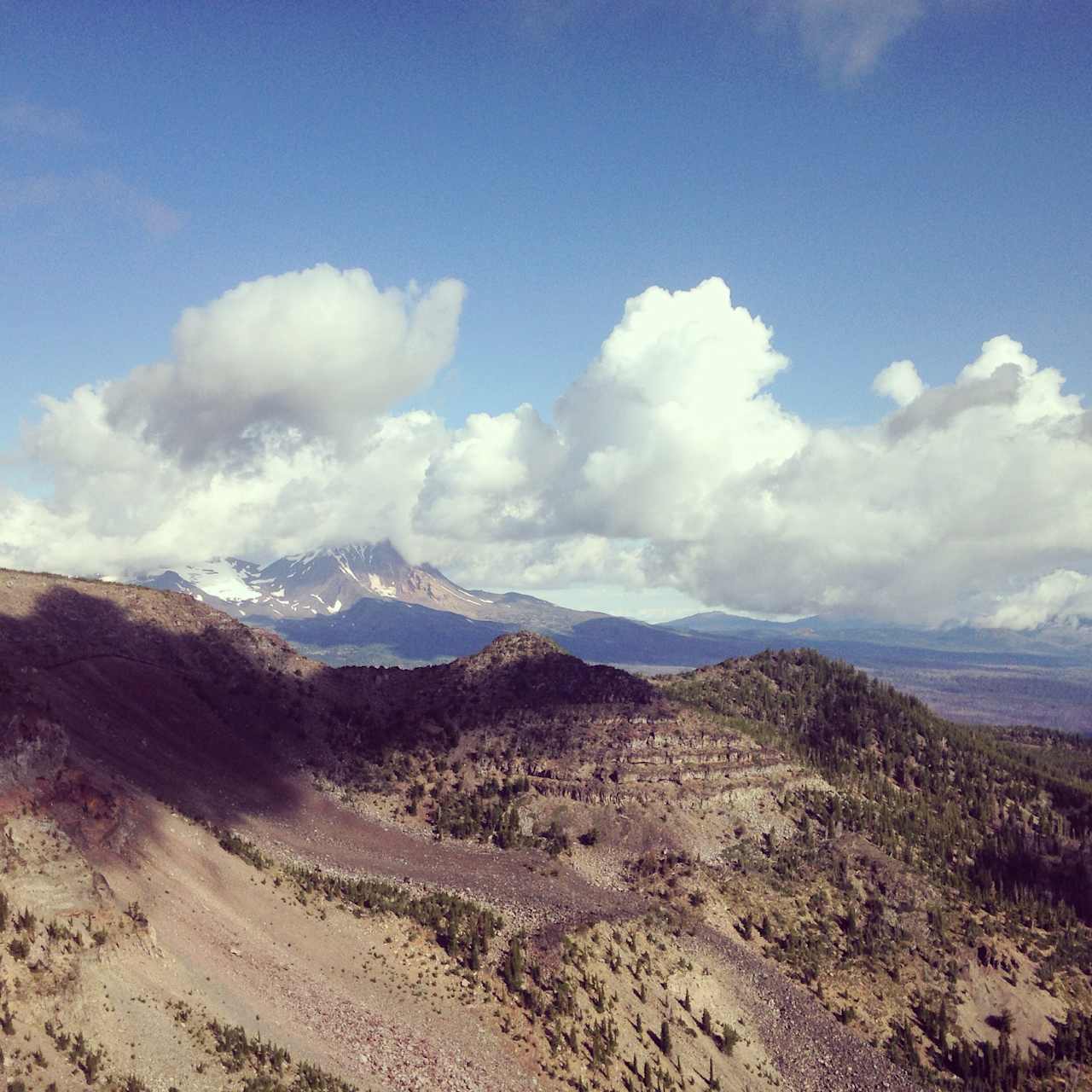 Amazing views of the Cascades from Tam MacArthur Rim-a steep 3 mile hike from the lake. 