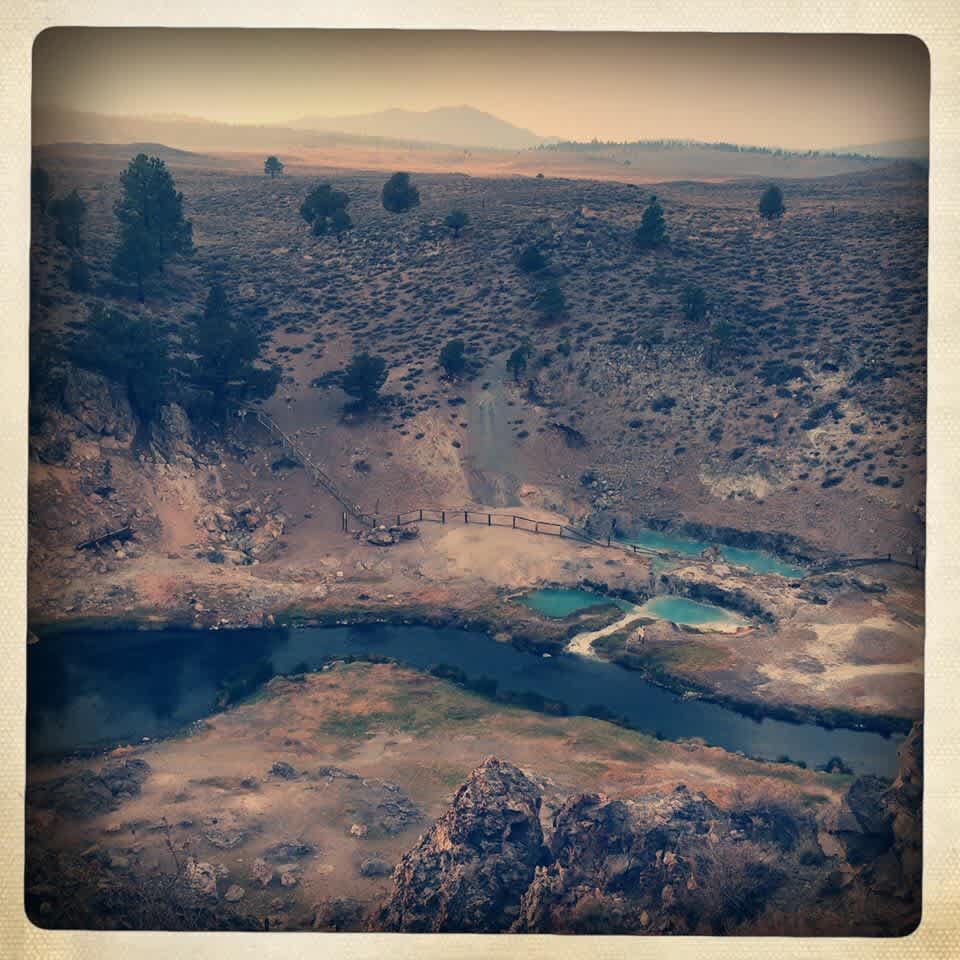 Hot Creek (thermal pool near Mammoth Airport). 