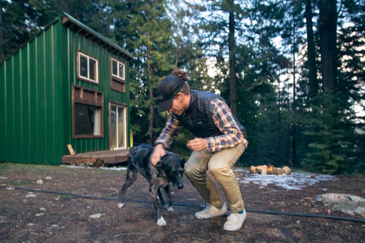 The homeowner's super sweet dog, Raffy, came down to visit us.