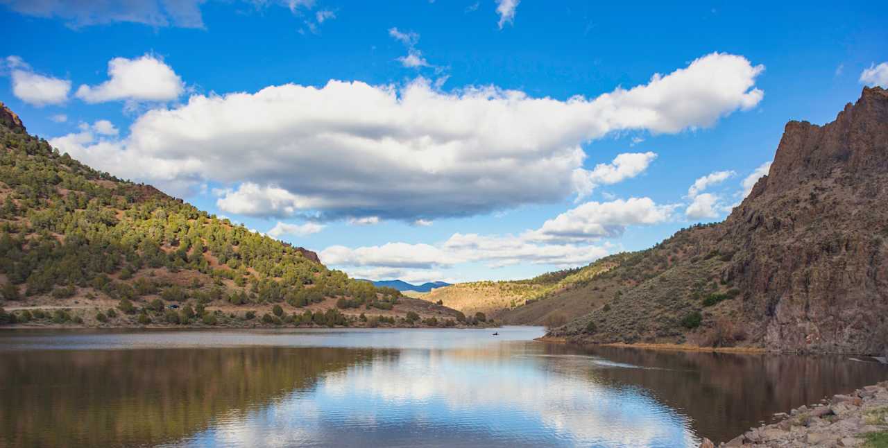 The view from the reservoir dam facing East. The fish were jumpin. I think they keep it well stocked.