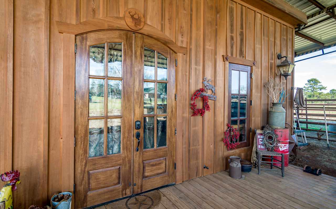 Relax on the covered porch...