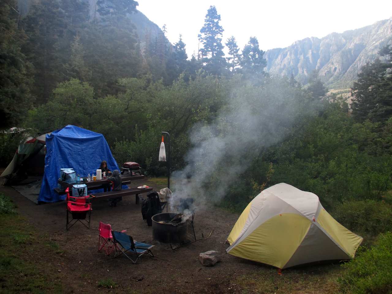 Campsite #9 - 100 yards off road, behind #10, very private and quiet.  Loved this spot.