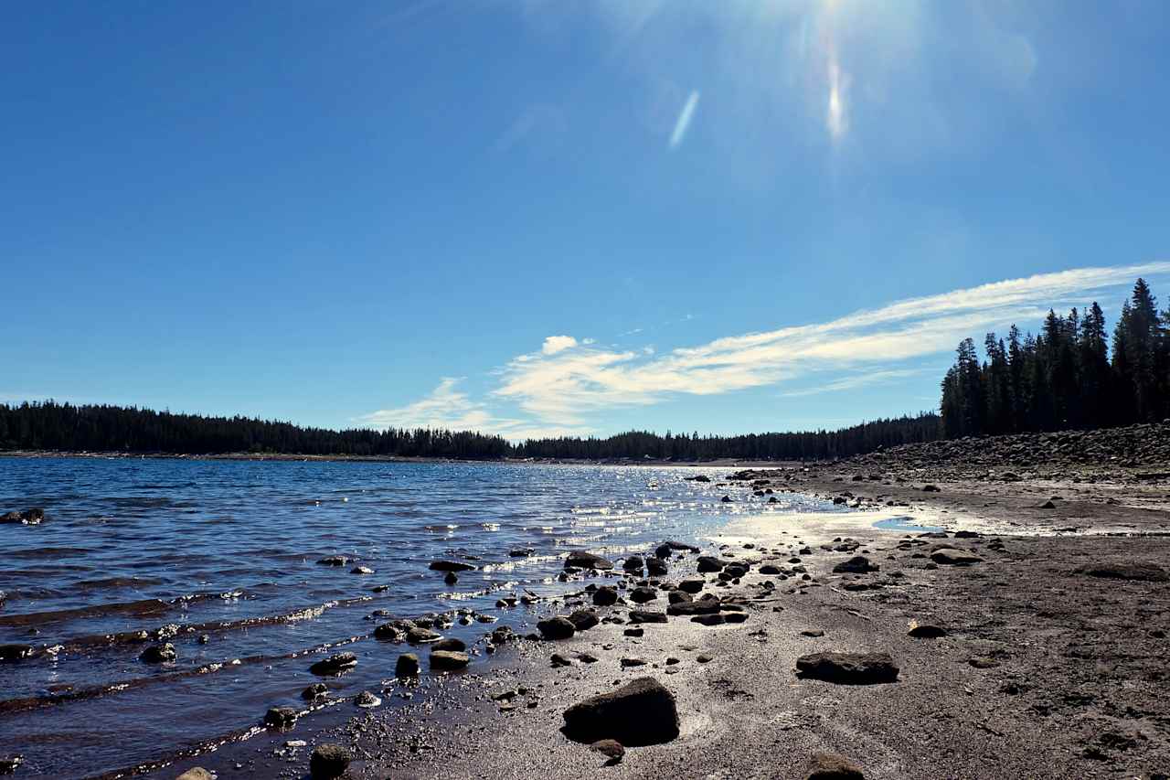 Beautiful lake weather in September.