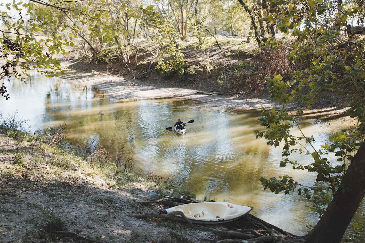 The river goes for miles in either direction but water levels are greatly dependent on rainfall. Dry weather may mean less kayak-able water. 