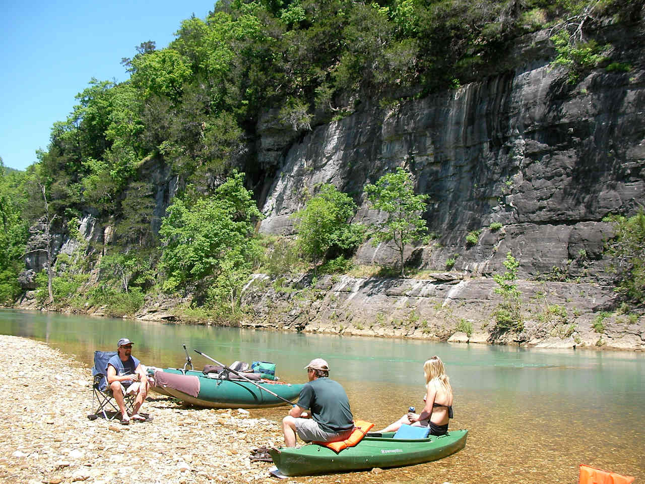 Taking a break while floating the Buffalo