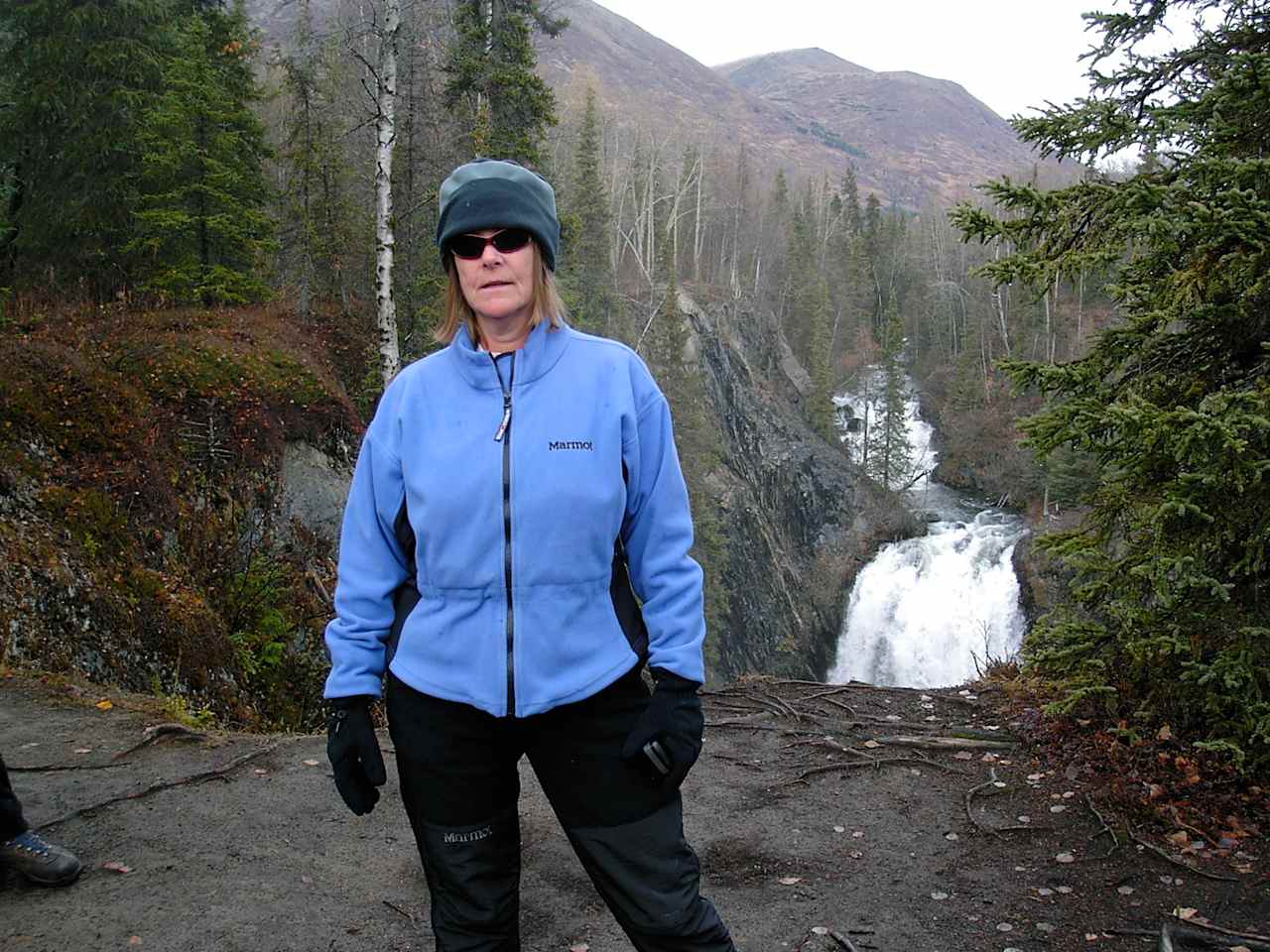 Checking out Juneau Falls on the way to the cabin