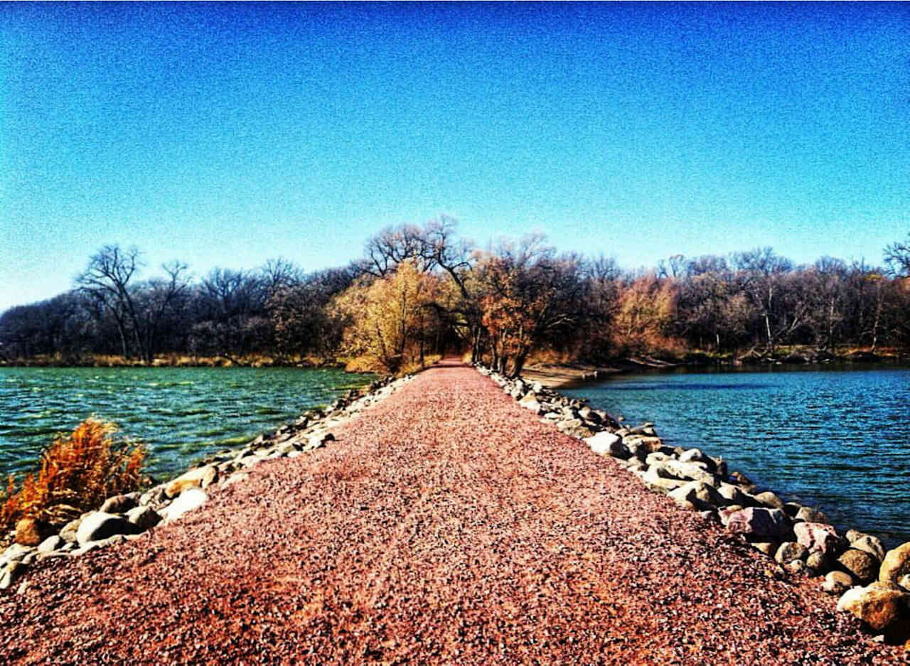 The rocky sandbar leads you to Loon Island.  Watch for deer ! 