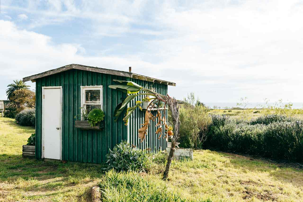 Private bathroom right outside of the greenhouse. 