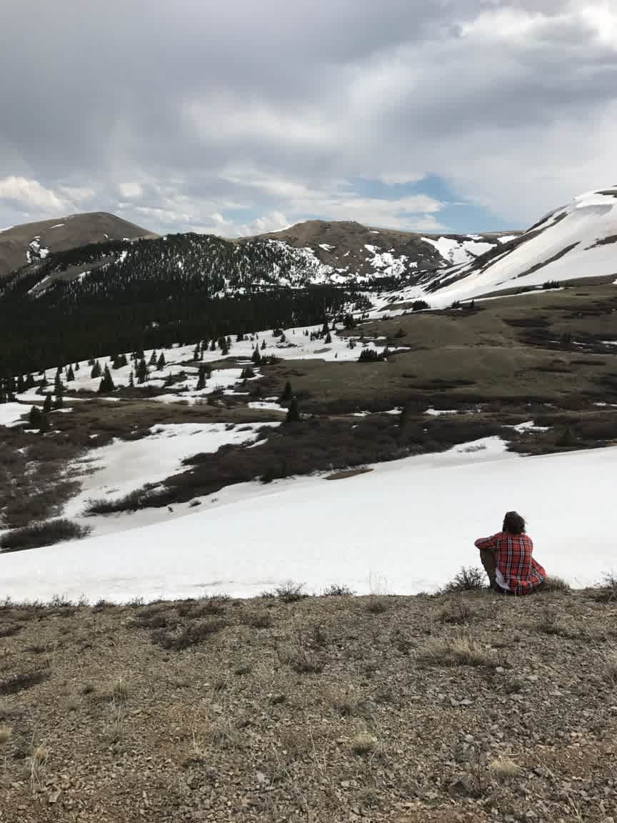 At the top of the trail road. 