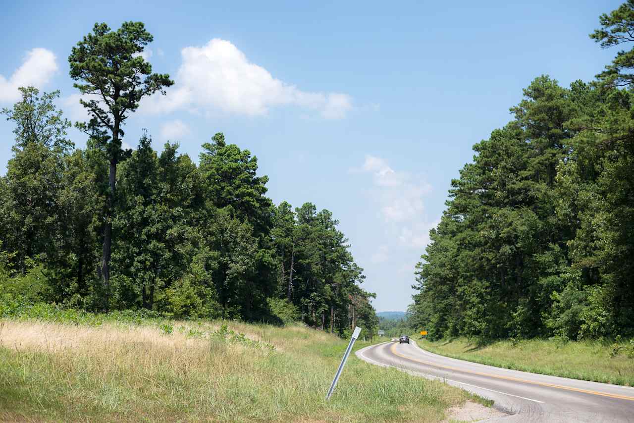 The ride up through the Ozarks.