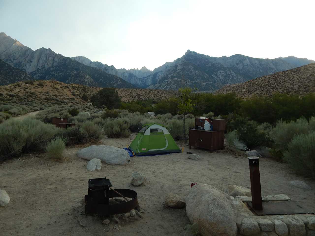 Site in the walk-in area as viewed from parking. Restrooms at parking,  too! 