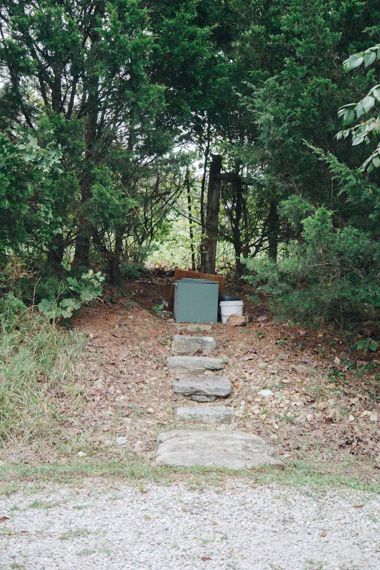 secluded composting toilet right in camp