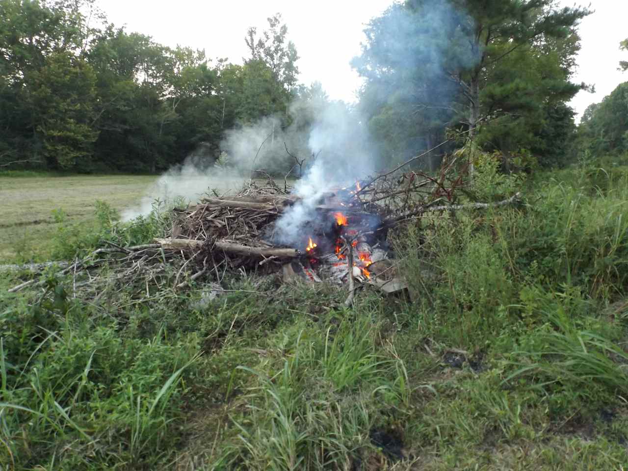 Enjoying the weekly bonfire