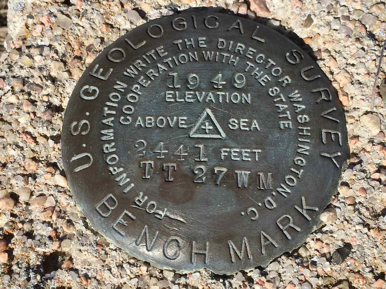 USGS benchmark located on the road to the Ranch 