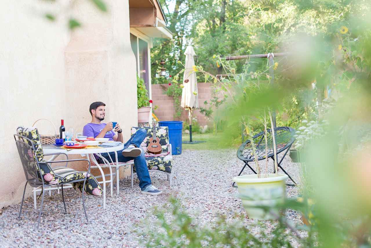 Peaceful and private eating area.