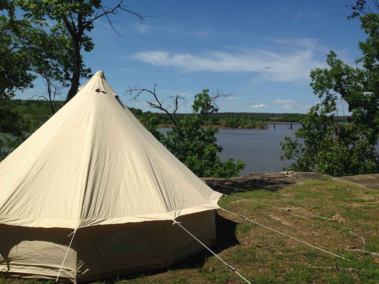 Bluff-side campsite. 