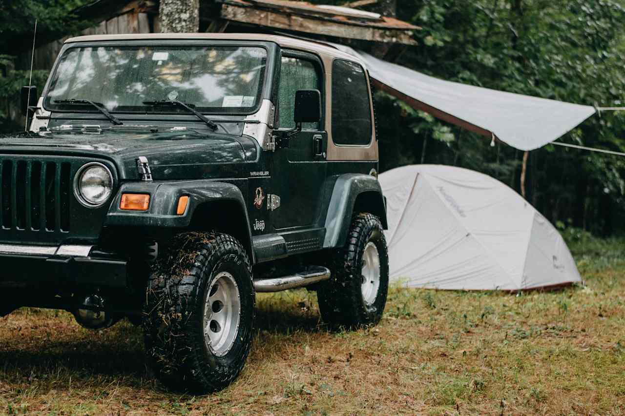 Having access to my car right out of my tent was a blessing on a rainy day. 