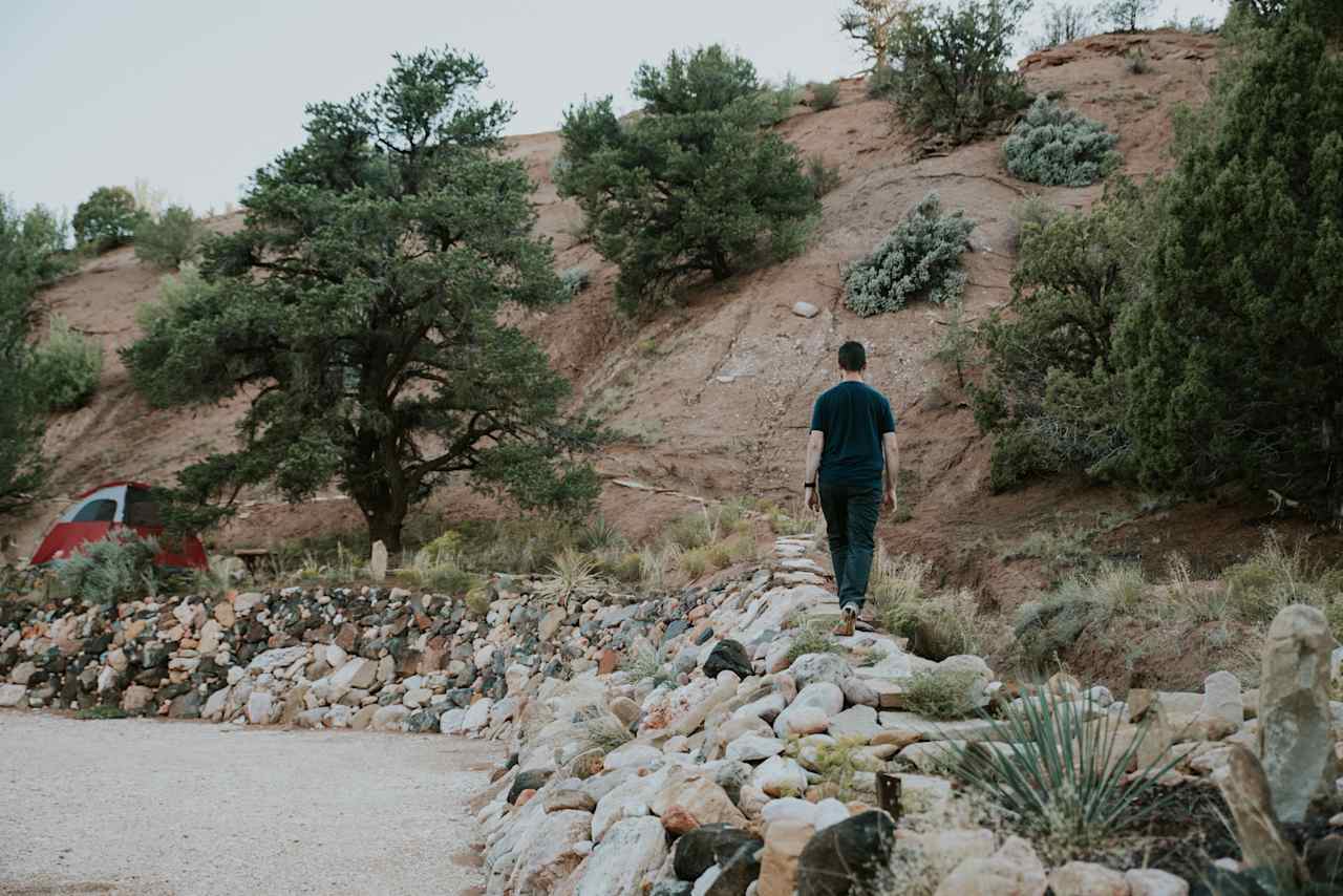 The entire property is filled with rock pathways and fun nooks to go walking/hiking around.