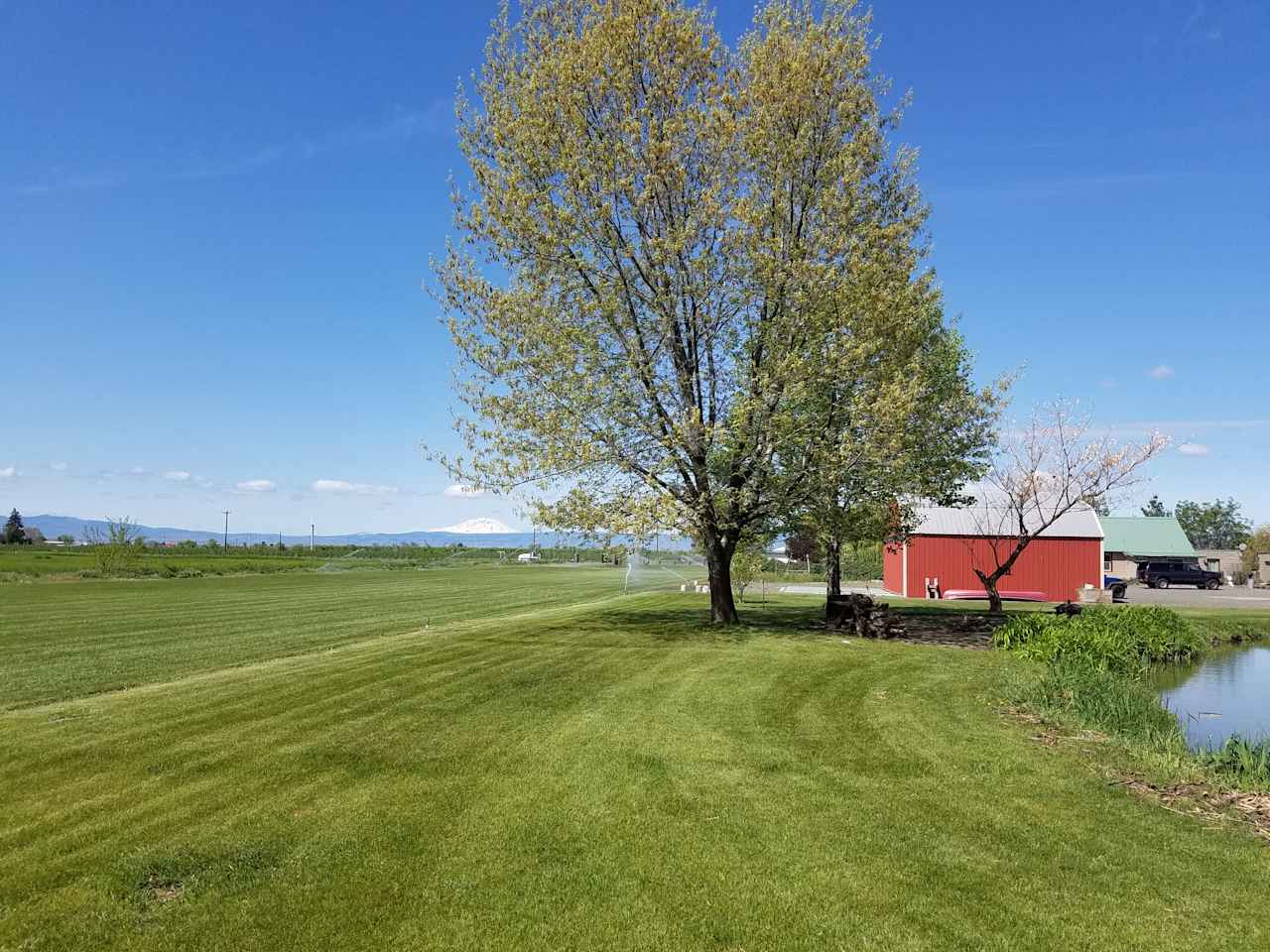 Beach Yard and Runway to the West out to Mt. Adams. Airstrip approach is East to West. 1 mile West of the Wapato Water Tower.