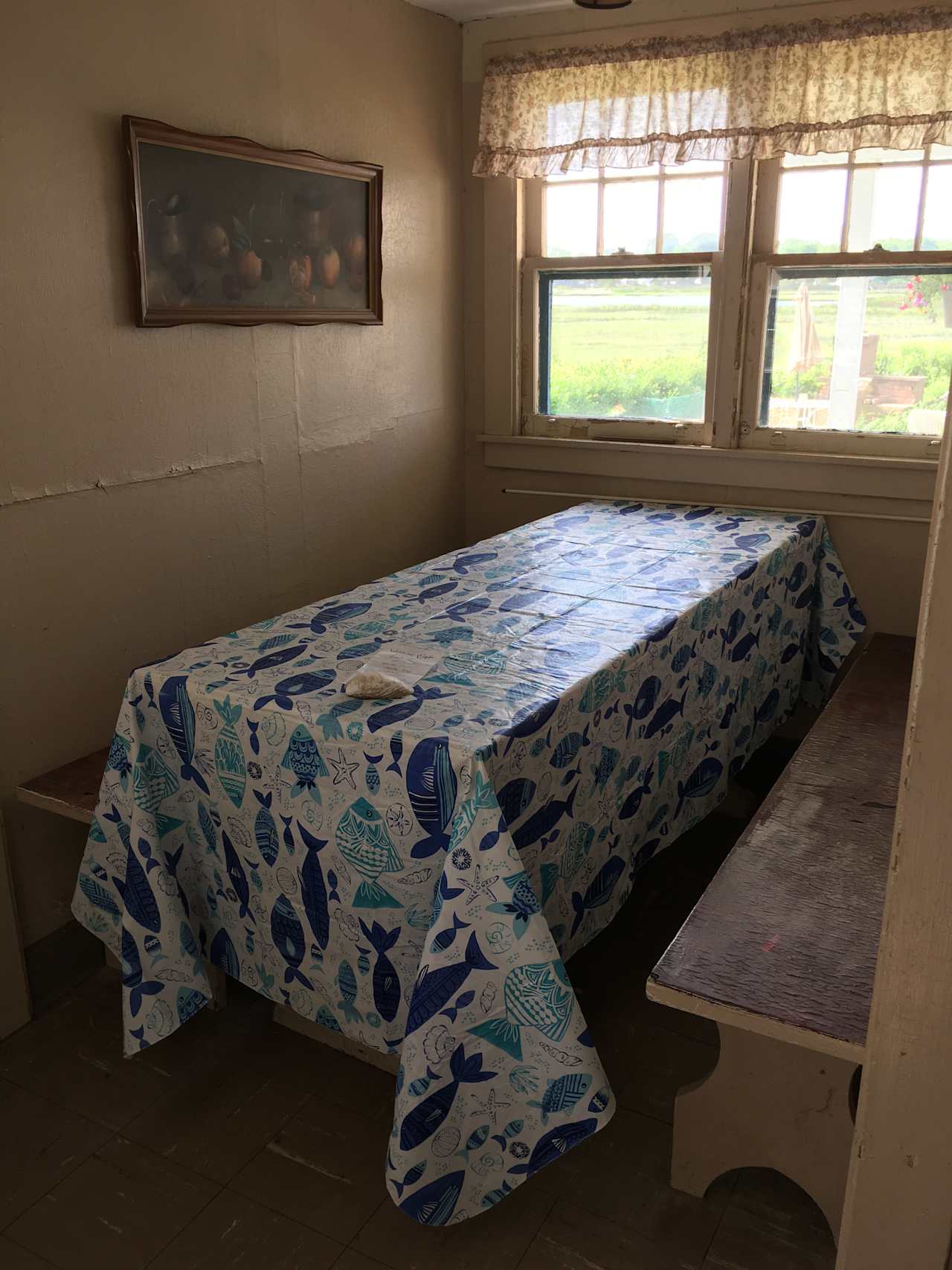 Breakfast nook with views of the marsh